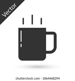 Grey Coffee cup icon isolated on white background. Tea cup. Hot drink coffee. Vector.