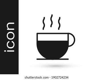 Grey Coffee cup icon isolated on white background. Tea cup. Hot drink coffee.  Vector Illustration