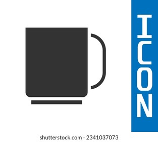 Grey Coffee cup icon isolated on white background. Tea cup. Hot drink coffee.  Vector Illustration