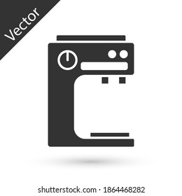 Grey Coffee machine icon isolated on white background. Vector.