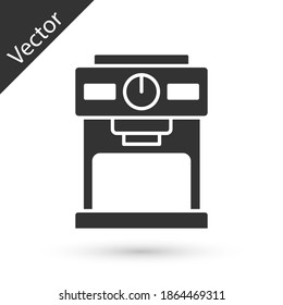 Grey Coffee machine icon isolated on white background. Vector.