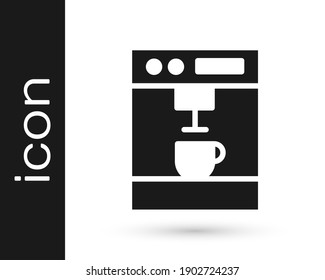 Grey Coffee machine icon isolated on white background.  Vector Illustration