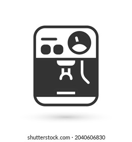 Grey Coffee machine icon isolated on white background.  Vector