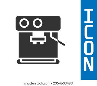 Grey Coffee machine icon isolated on white background.  Vector Illustration