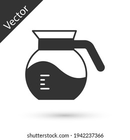 Grey Coffee pot icon isolated on white background. Vector