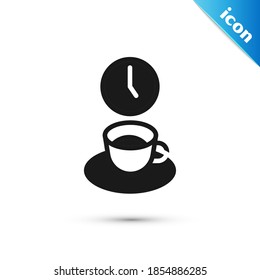 Grey Coffee time icon isolated on white background.  Vector