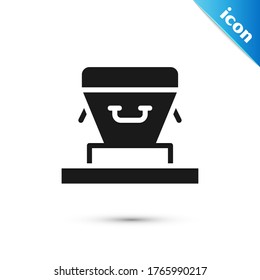 Grey Coffin icon isolated on white background. Funeral ceremony.  Vector