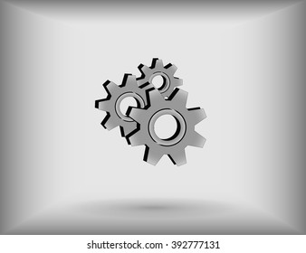 Grey cogs (gears) on light background