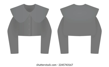 Grey collar blouse. vector illustration