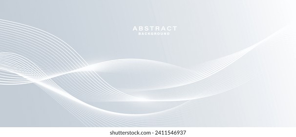 Grey color abstract background with wavy lines. Digital technology concept. Vector illustration.