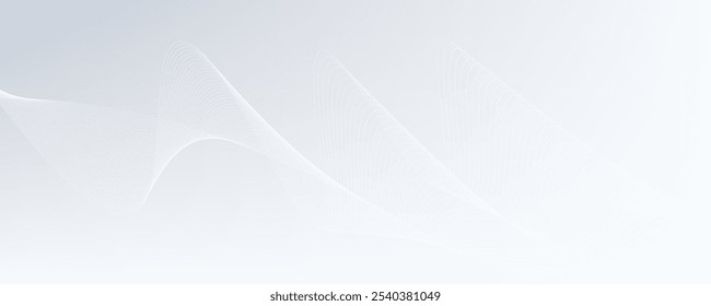 Grey color abstract background with wavy lines. Digital technology concept. Vector illustration.