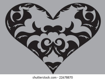 Grey color background and pattern design heart
