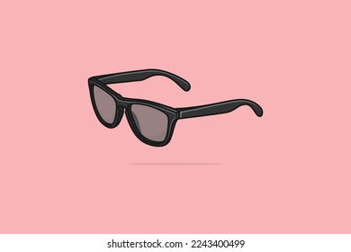 Ilustración vectorial de los anteojos de color gris. Concepto de icono de objeto de lentes de educación. Gafas de hombres y mujeres para el diseño de los vectores de estudio con sombra sobre el fondo rosado. Logo del icono de las gafas de moda.