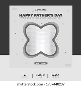 Grey color father's day social media post banner