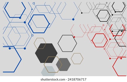 Grey color hexagon shapes background textures