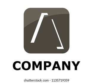 grey color logo symbol outline line alphabet in square box type letter a initial business logo design idea illustration shape for modern premium corporate