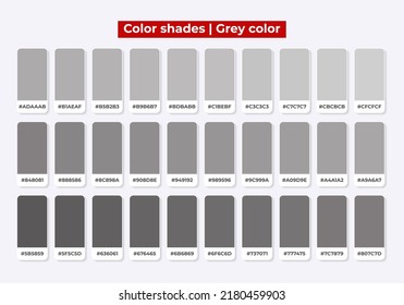 Grey color palette with RGB HEX color codes, Hex color codes, Fashion trend grey color palette