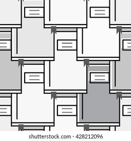 Grey color pattern of the books, notebooks, vector pattern learning about education office work
