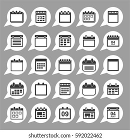 Grey color set of vector icon graphic for Planing
