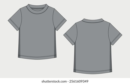 Grey Color short Sleeve t shirt vector illustration template front and back 