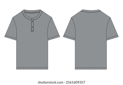 Grey Color short Sleeve t shirt vector illustration template front and back 