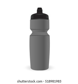 Grey color sport bottle isolated vector on the white background