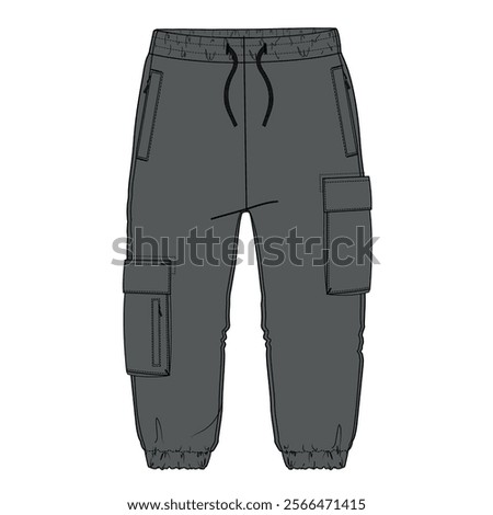Grey Color Sweatpants template front and back
