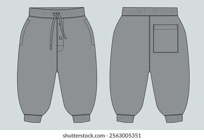 Grey color sweatpants  vector illustration template for kids