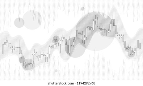 Grey color trade chart in financial market vector illustration on white background. Forex trading graphic design concept.