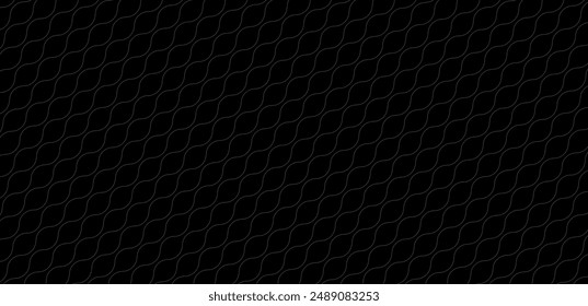 Grey color wave shapes a seamless pattern with a black background.