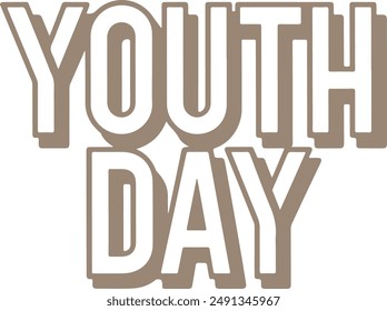Grey color Youth day poster template design.