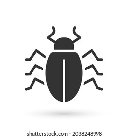 Grey Colorado beetle icon isolated on white background.  Vector