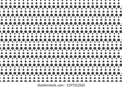 Grey Colors Dots Pattern. Vector Black and White Geometric Circle Background. Abstract Pixel Texture. Minimal Graphic Design