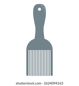 Pente cinzento com alça para cabelo de estilo, isolado em um fundo branco