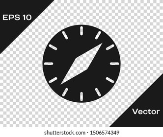 Grey Compass icon isolated on transparent background. Windrose navigation symbol. Wind rose sign.  Vector Illustration