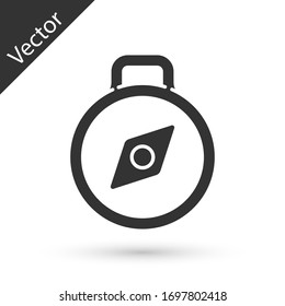Graues Compass-Symbol einzeln auf weißem Hintergrund. Windrose-Navigationssymbol. Windrose-Schild. Vektorillustration-Illustration