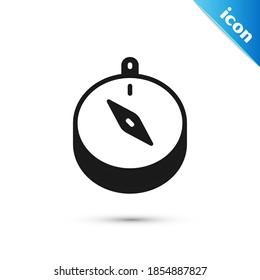 Grey Compass icon isolated on white background. Windrose navigation symbol. Wind rose sign.  Vector