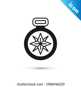 Grey Compass icon isolated on white background. Windrose navigation symbol. Wind rose sign.  Vector