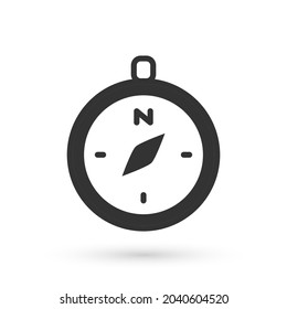 Grey Compass icon isolated on white background. Windrose navigation symbol. Wind rose sign.  Vector
