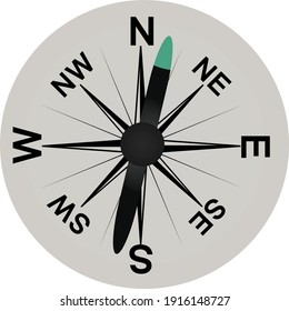 Graues Kompasszeichen. Vektorgrafik