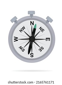 Grey compass sign. vector illustration