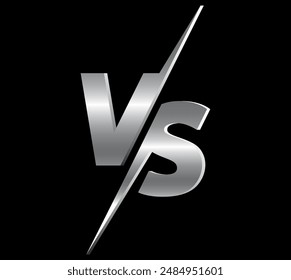 Grey competition Versus vs on background. Vector illustration.