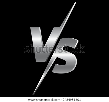 Grey competition Versus vs on background. Vector illustration.