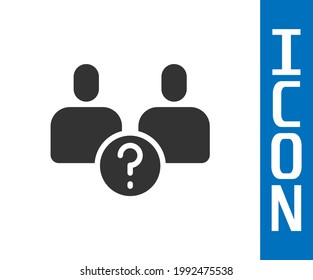 Grey Complicated relationship icon isolated on white background. Bad communication. Colleague complicated relationship.  Vector