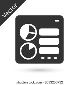 Grey Computer api interface icon isolated on white background. Application programming interface API technology. Software integration.  Vector