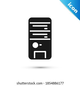 Grey Computer icon isolated on white background. PC component sign.  Vector