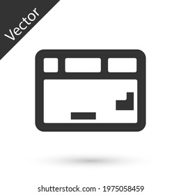 Grey Computer keyboard icon isolated on white background. PC component sign.  Vector