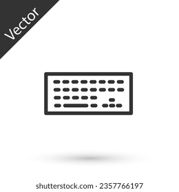 Grey Computer keyboard icon isolated on white background. PC component sign. Vector