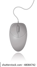 Grey Computer Mouse. Vector Illustration.