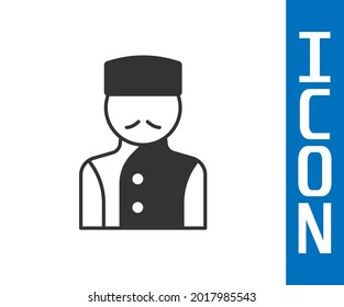 Icono de conserjería gris aislado en fondo blanco.  Vector